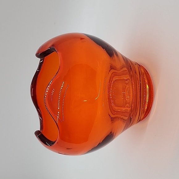 Vintage Viking Glass Epic Rose Bowl Persimmon - Picture 4 of 11